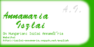 annamaria iszlai business card